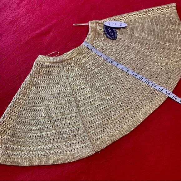 Gold Metallic Crochet Mini Skater Circle Skirt Disneybound Costume 8-10 NWT - Picture 3 of 12